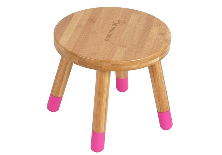 Round bamboo low height stool
