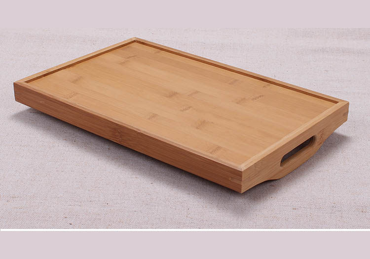 Raised design bamboo serving tray