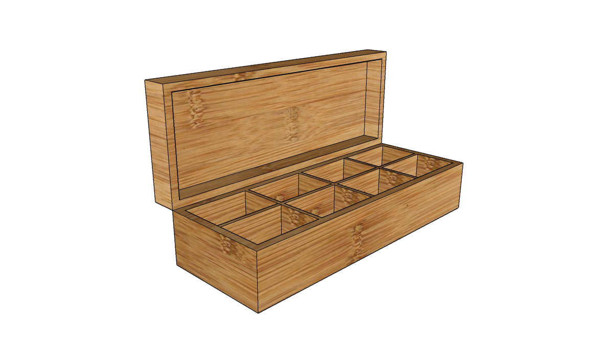 8-compartments wood box