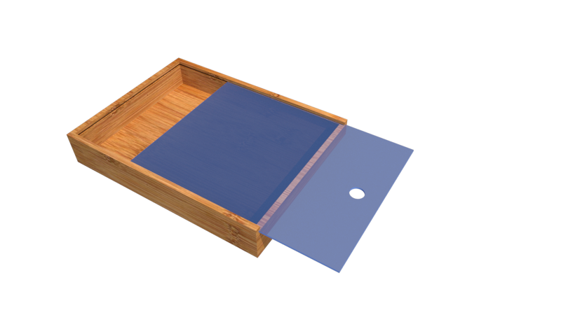 sliding acrylic lid bamboo storage box