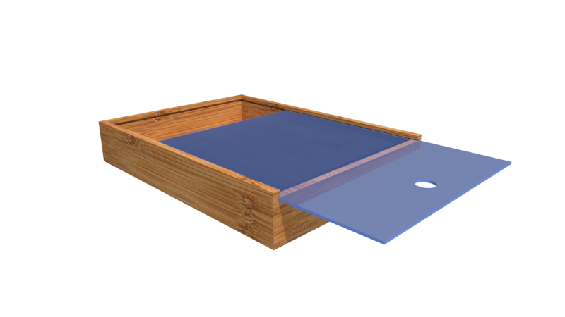 sliding acrylic lid bamboo storage box