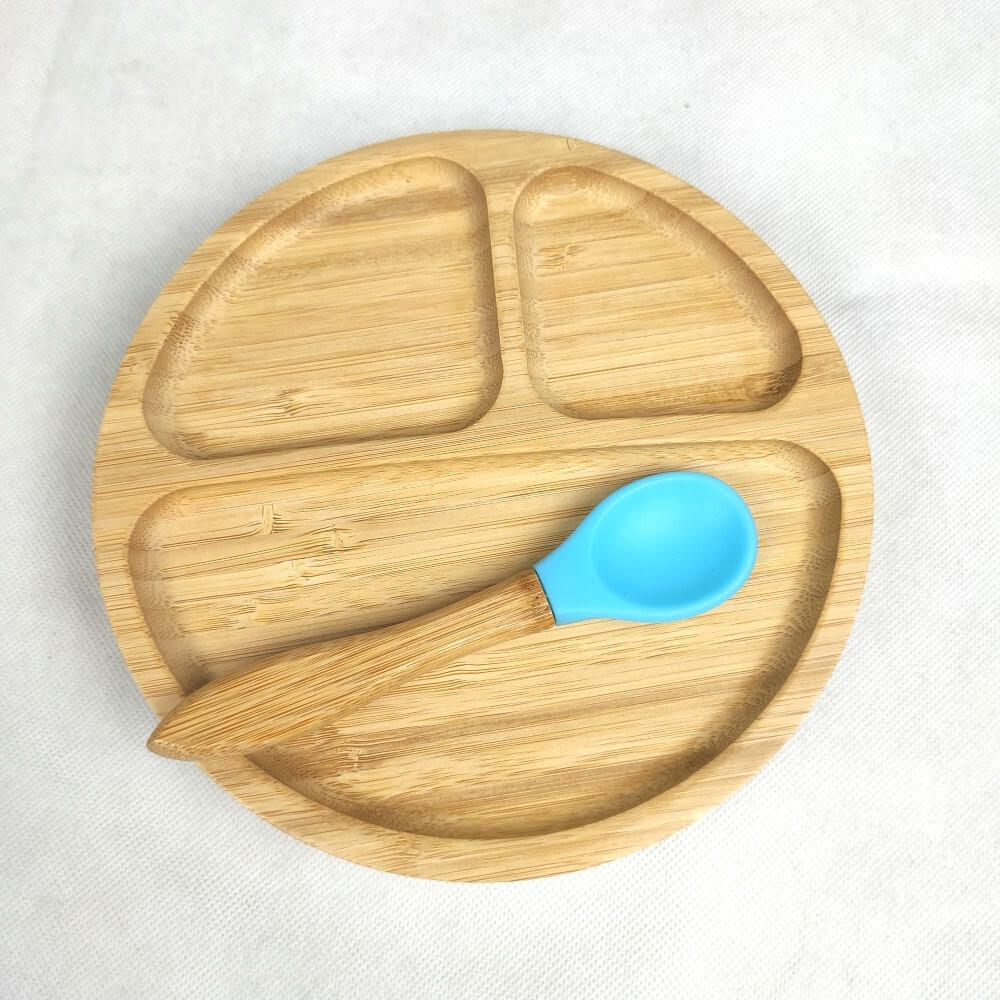 Bamboo toddler divided suction plates