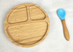 Bamboo toddler divided suction plates