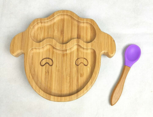 bamboo silicone baby suction plate -sheep style