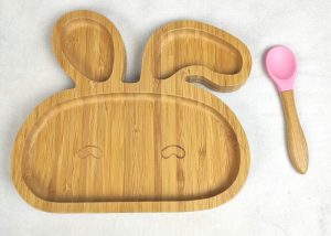 Bamboo baby plates -rabbit