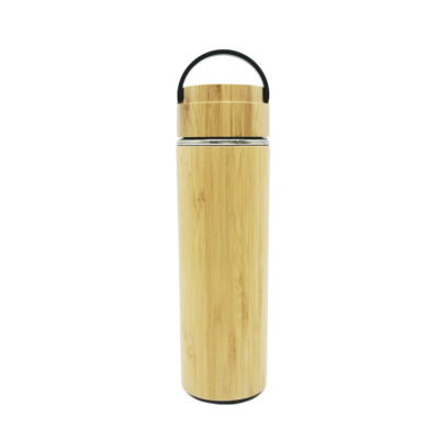 bamboo insulated water bottle with sports lid