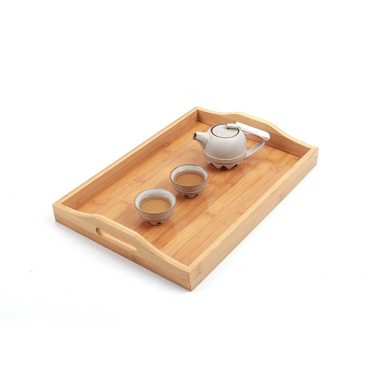 bamboo serving tray with handles