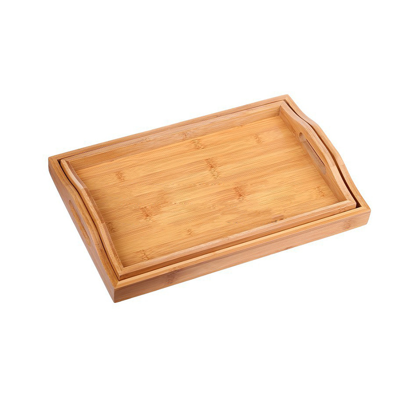 bamboo serving tray with handles 