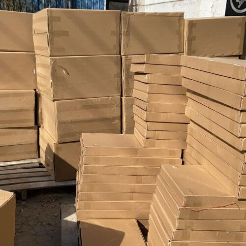 Arranged boxes for shipping