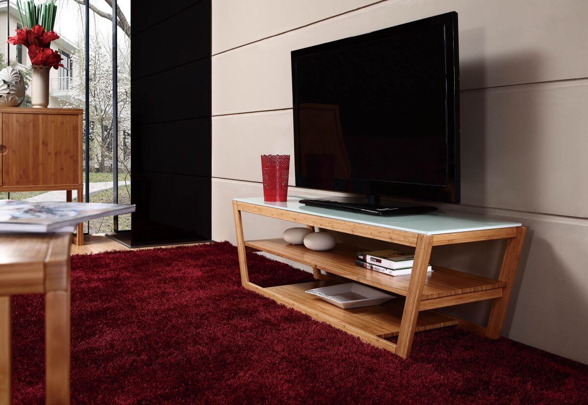 Bamboo wood TV stand 2