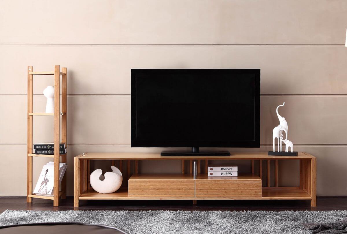 Bamboo wood TV stand