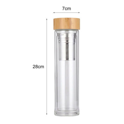 bamboo lid glass water bottle