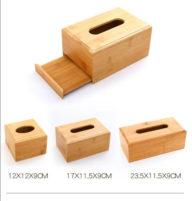 bamboo tissue box holder