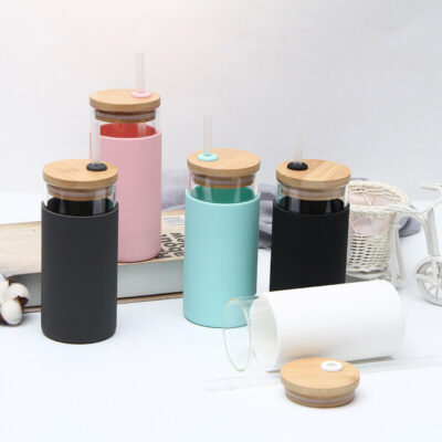 bamboo water bottle with straw