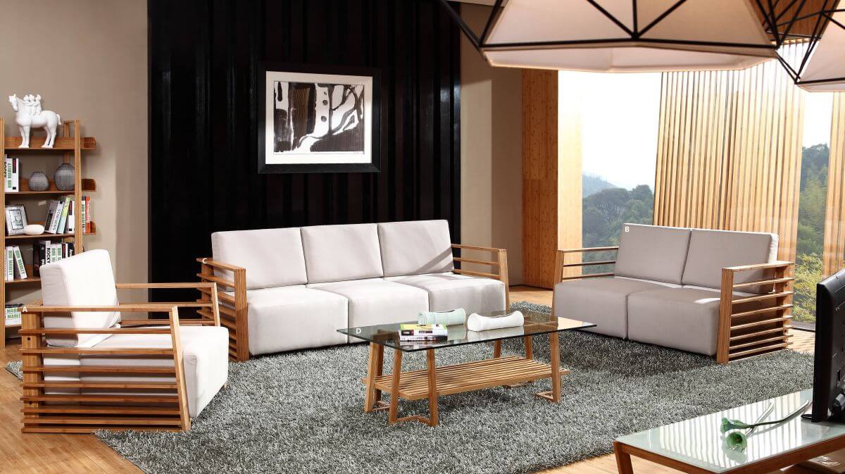 livingroom bamboo furniture sofa set