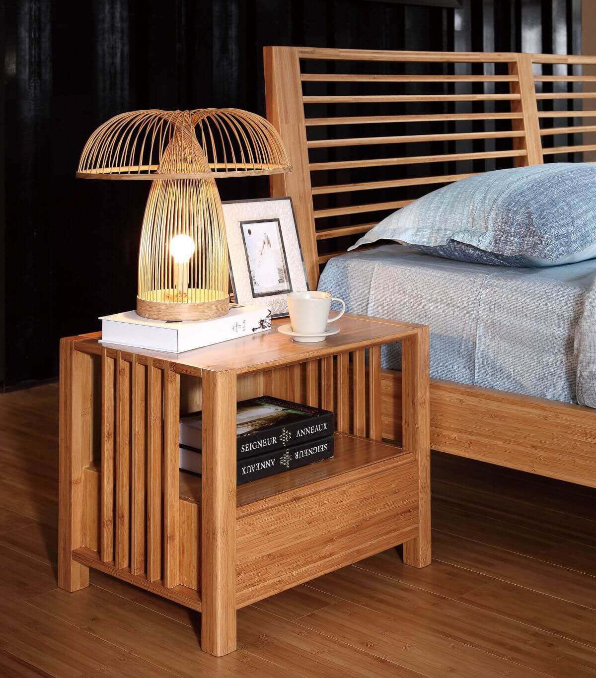 bamboo nightstand