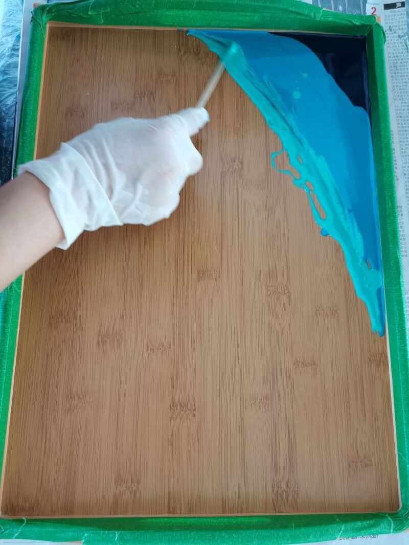 Production of bamboo resin board