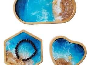 wood resin jewelry tray