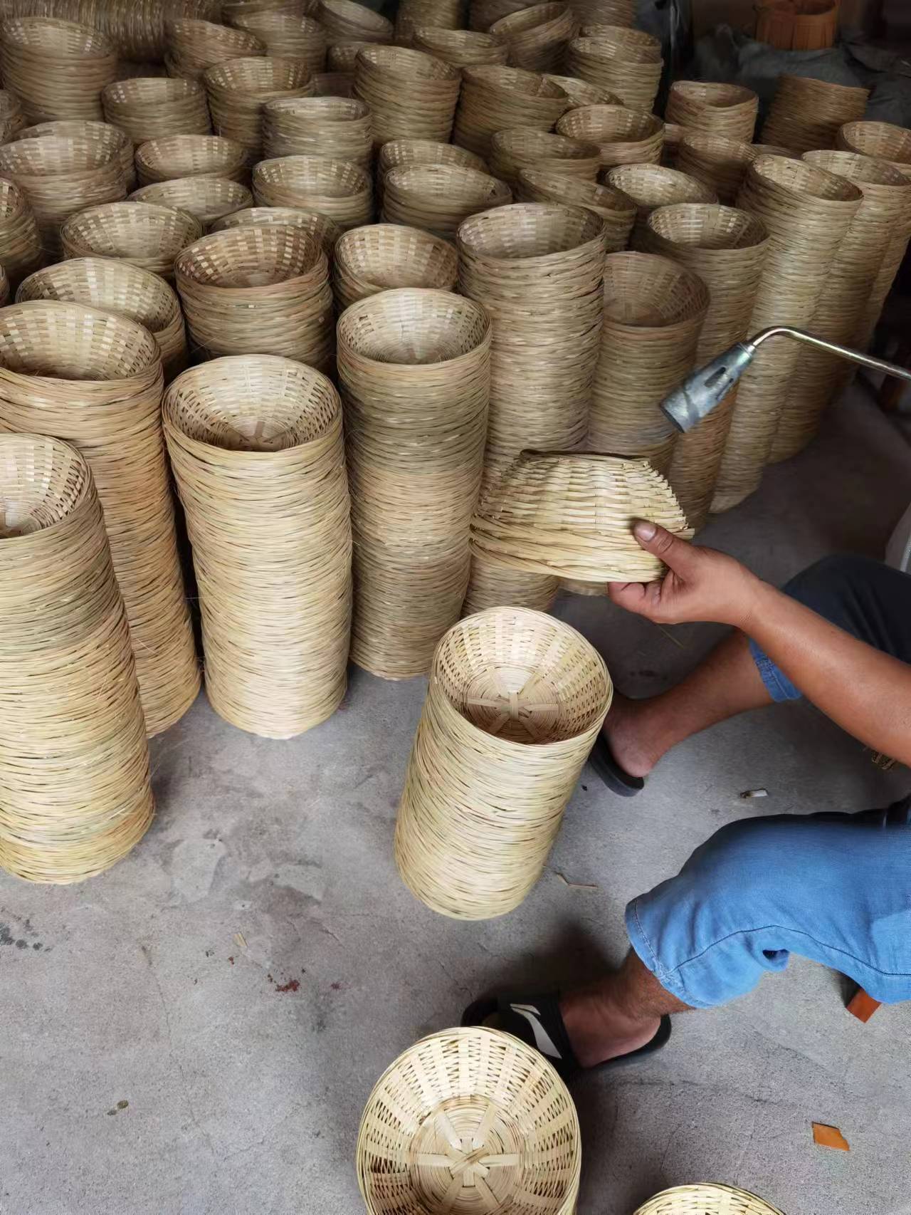 fire treat of bamboo baskets