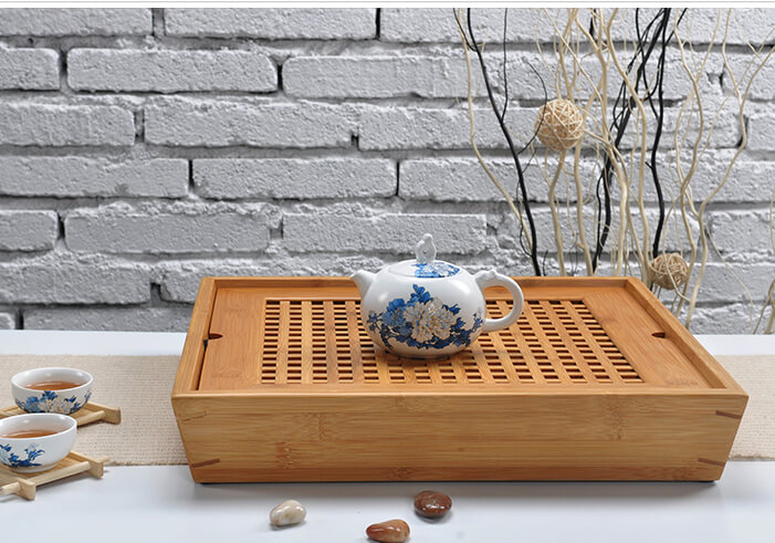 Bamboo cross-slat tea tray - Wholesale Bamboo Products Manufacturer | Yi Bamboo