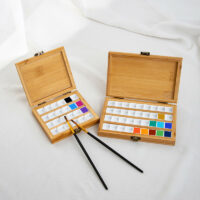 Wooden Bamboo Paint Palette Box