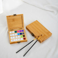 Wooden Bamboo Paint Palette Box