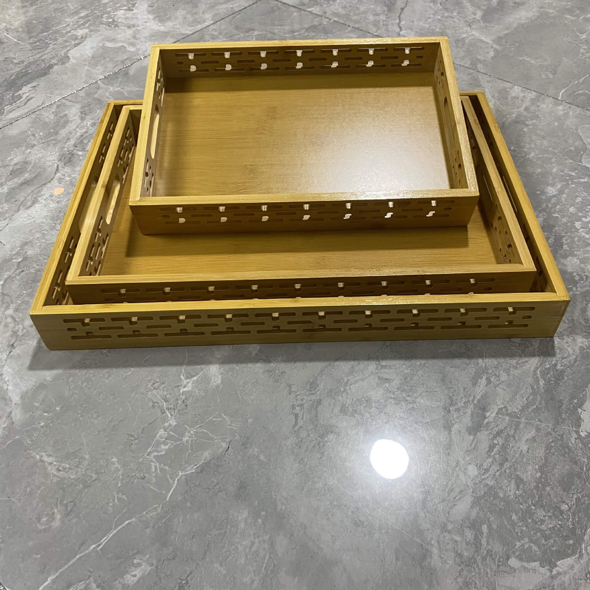 wooden tray set of 3