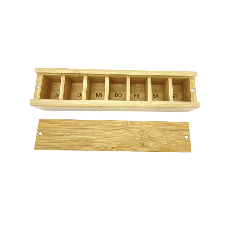 eco friendly pill organizer bamboo wooden weekly pill box