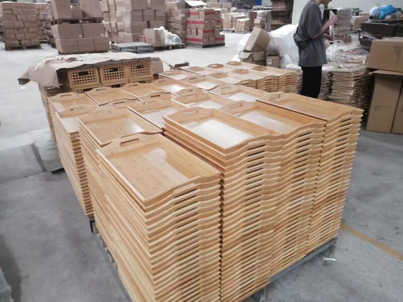 production of bamboo trays