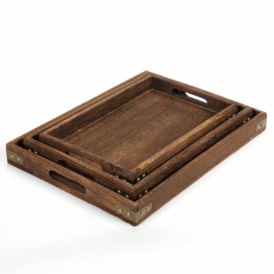 wholesale wooden trays with handles