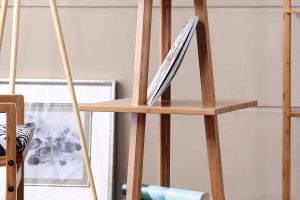 bamboo freestanding magazine rack