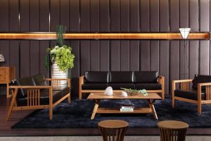 bamboo living room furniture set with cushion