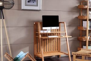 bamboo side computer table